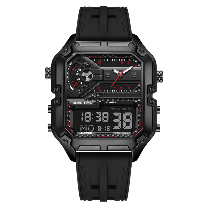 LILUOKE Versatile and Stylish Dual Display Watch - Dual Time Zone Func ...