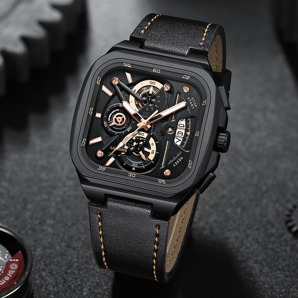 LILUOKE Men's Quartz Watch – Multifunction Chronograph with Date