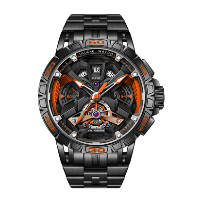 LILUOKE Watches For Men Star Quest Concept Watches Cool Dress Watch 30ATM Luminous Skeleton Design (LK9017G, DT-LK9017G-04)