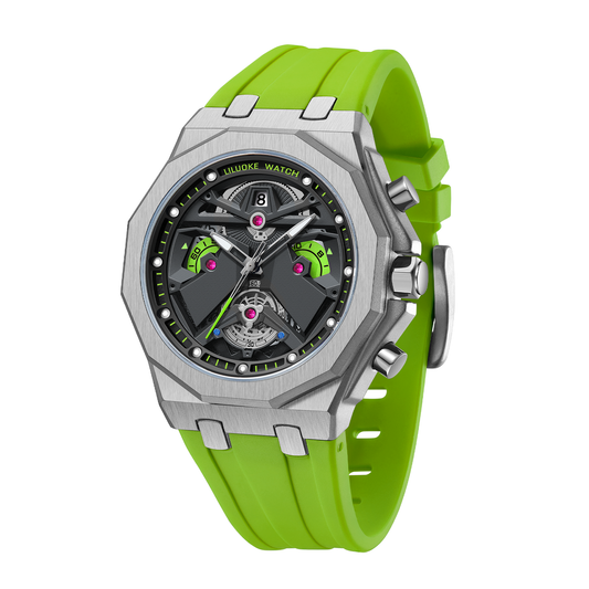 LILUOKE Watches for Men Cool Dress Watch 30ATM Luminous Skeleton Design, Star Wars Stormtrooper Concept Watches (LK9016G, DT-LK9016G-04)