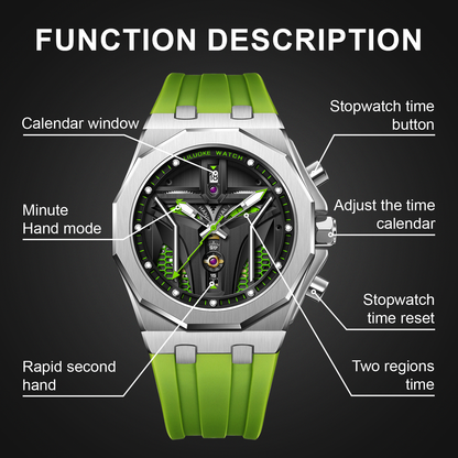 LILUOKE Watches for Men Cool Dress Watch 30ATM Luminous Skeleton Design, Star Wars' Mandalorian Concept Watches (LK9015G, DT-LK9015G-02)