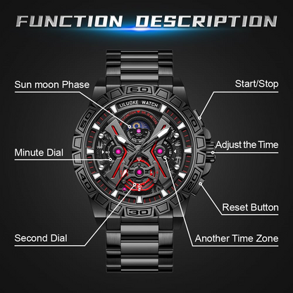 LILUOKE Mens Watches for Professional & Multicolor, Fashion Business Watches Mens, Star Wars Lightsaber Concept Watches（LK9005G, LK9005G-01）