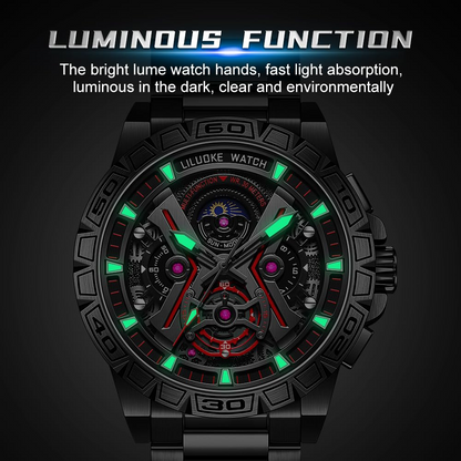 LILUOKE Mens Watches for Professional & Multicolor, Fashion Business Watches Mens, Star Wars Lightsaber Concept Watches（LK9005G, LK9005G-01）