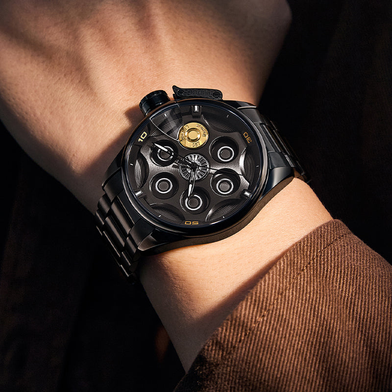 LILUOKE Revolver Cylinder Luxury Men's Watch DT-LK9030G – Liluoke Watches