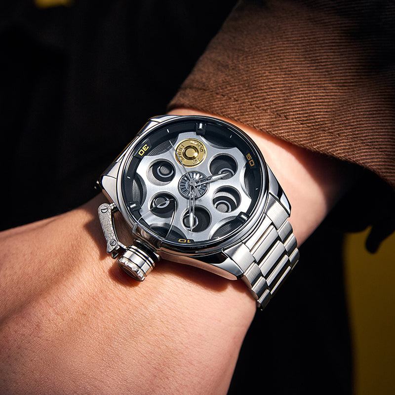 LILUOKE Revolver Cylinder Luxury Men's Watch DT-LK9030G – Liluoke Watches