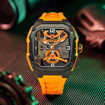 LILUOKE Mens Watches Motorcycle-Inspired Watch That Combines Style and Performance （LK9018G-01）