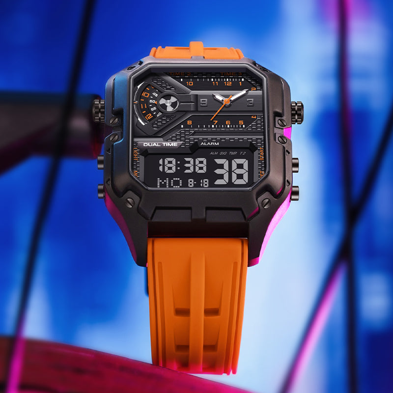 LILUOKE Versatile and Stylish Dual Display Watch - Dual Time Zone Func ...