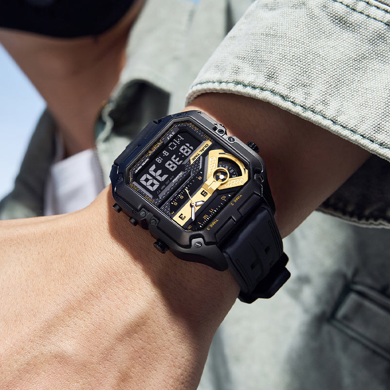 LILUOKE Versatile and Stylish Dual Display Watch - Dual Time Zone Func ...