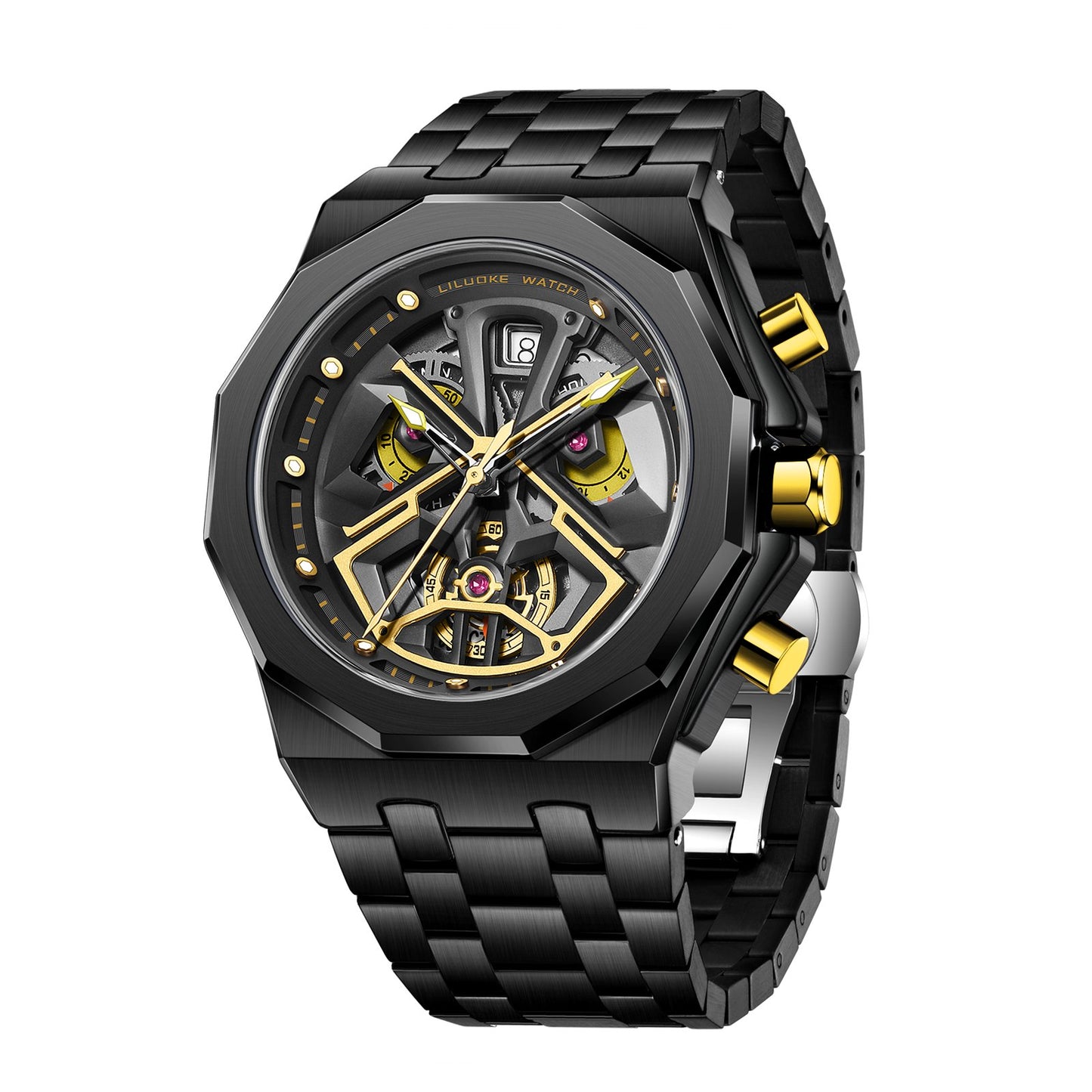 LILUOKE Mens Watches for Men, Profession Design Wrist Watches - Darth Vader, the first villain of Star Wars (LK9003G, LK9003G - 10) - Liluoke Watches