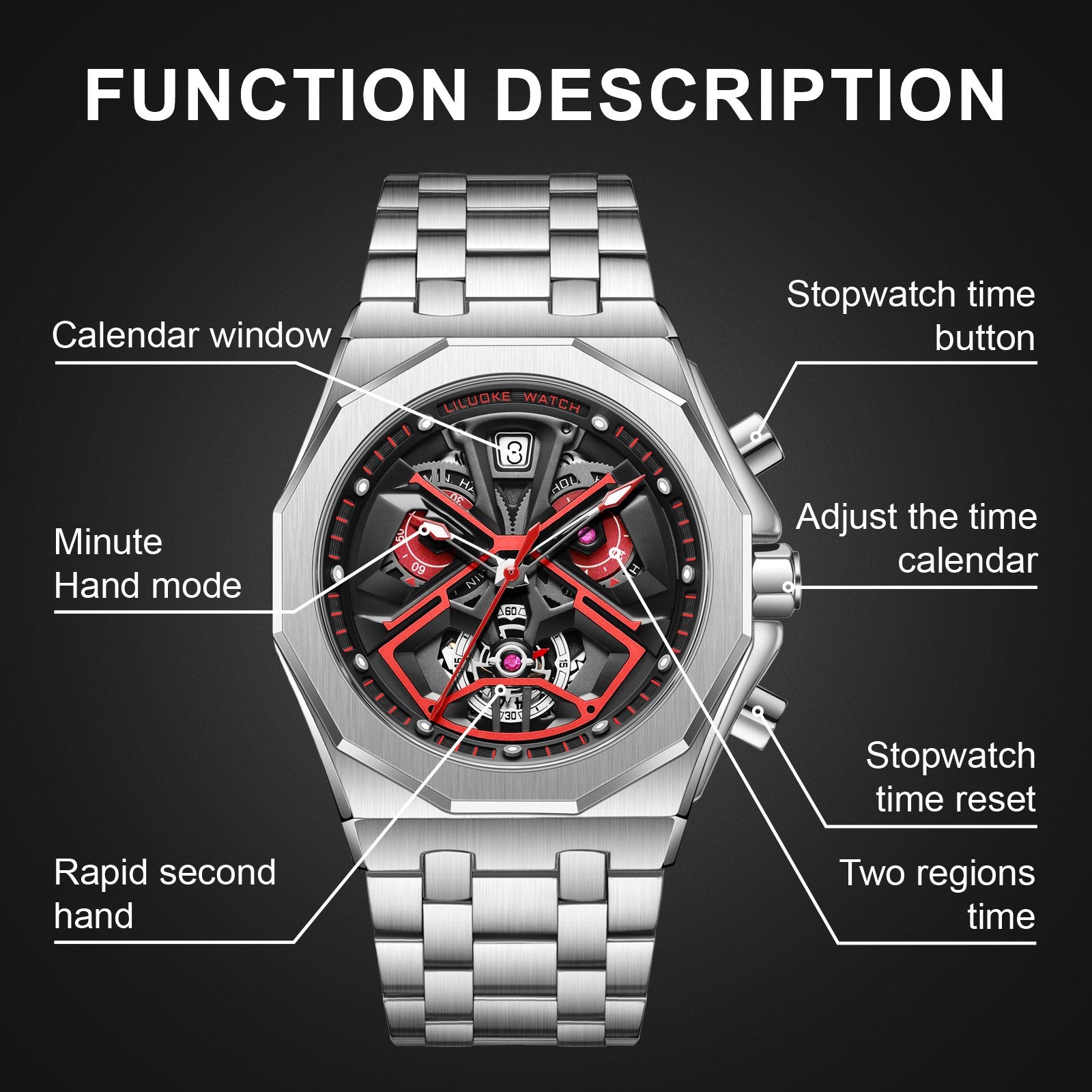 LILUOKE Mens Watches for Men, Profession Design Wrist Watches - Darth Vader, the first villain of Star Wars (LK9003G, LK9003G - 13) - Liluoke Watches