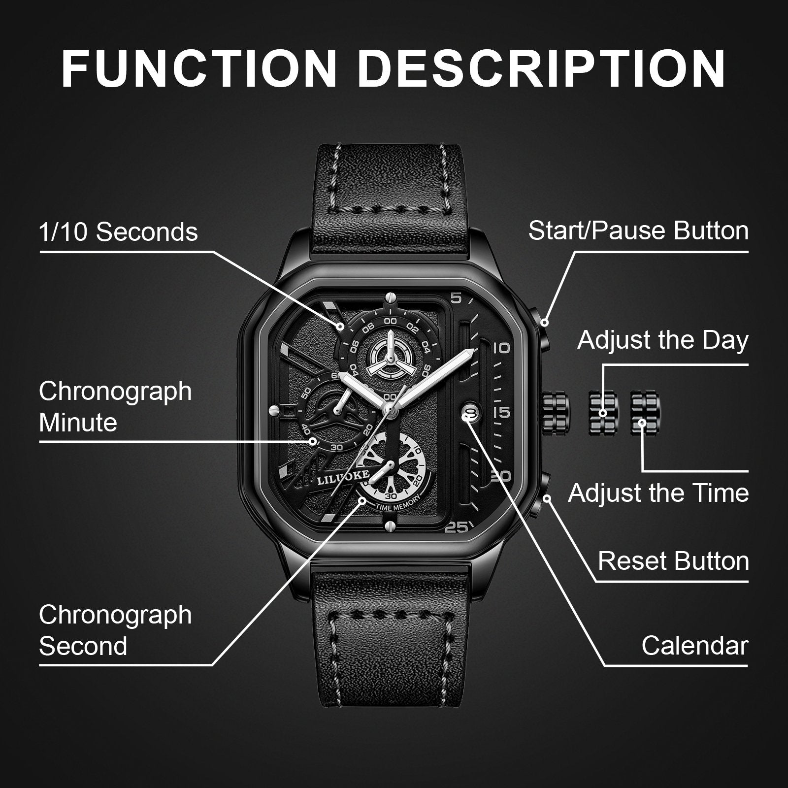 LILUOKE Mens Watches for Men, Profession Design Wrist Watches - Stainless Steel Quartz Chronograph sports watch (LK9010G, LK9010G - 04) - Liluoke WatchesLILUOKE Mens Watches for Men, Profession Design Wrist Watches - Stainless Steel Quartz Chronograph sports watch (LK9010G, LK9010G - 04)Liluoke WatchesLiluoke WatchesLILUOKE Mens Watches for Men, Profession Design Wrist Watches - Stainless Steel Quartz Chronograph sports watch (LK9010G, LK9010G - 04) - Liluoke WatchesDT - LK9010G - 0476141966078D